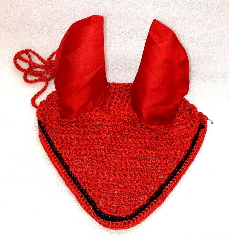 HORSE FLY VEIL EAR BONNET/NET/MASK/HOOD BREATHABLE COTTON choice of colors SALE