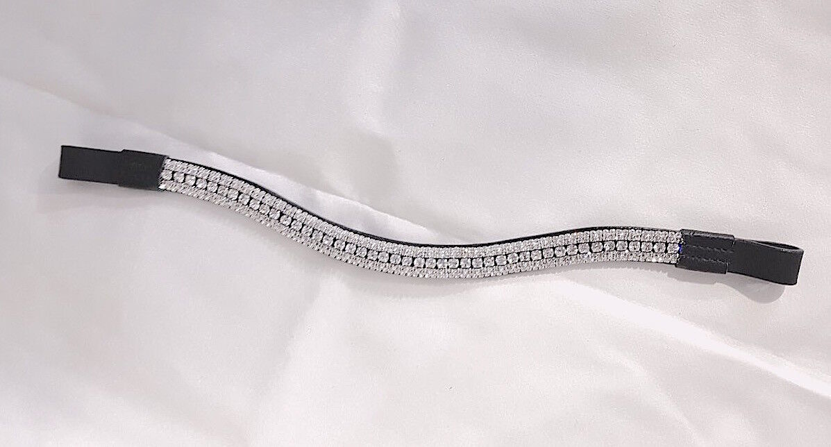 New BLING! Designer Look U 5 ROW clear crystal Browband Great Gift offer BLACK