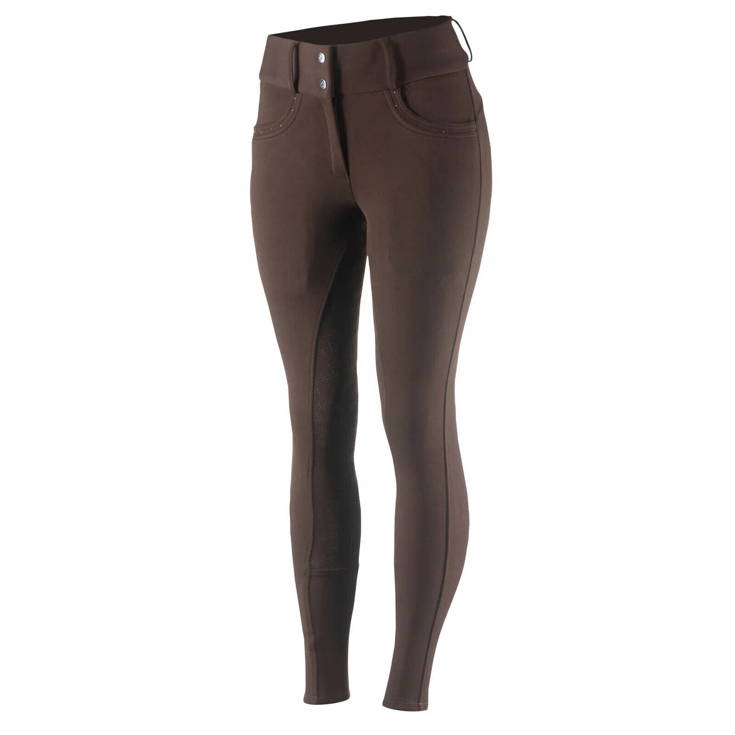 New Horze Women's Mia Thermo Silicone Full Seat Breeches - Dark Brown (36053)
