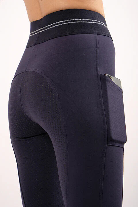 NEW Montar Junior Silver Detailed Tights - Fullgrip, Navy