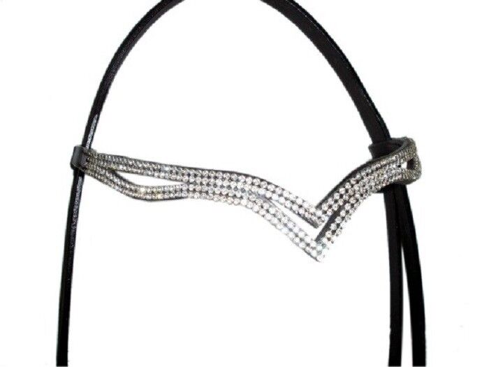 New Designer Ve Clear Crystal Browband Great Gift Idea on *offer* Black
