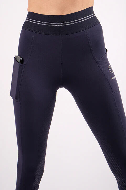 NEW Montar Junior Silver Detailed Tights - Fullgrip, Navy