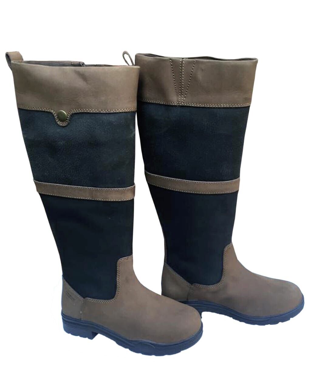 NEW PoleStar London Waterproof Leather Riding Country Boots Tan/Black UK 4 - 8