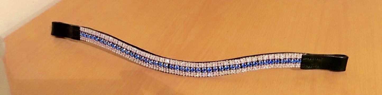Designer Look U 5 Rows crystal Browband choice of crystal colors BLACK on sale
