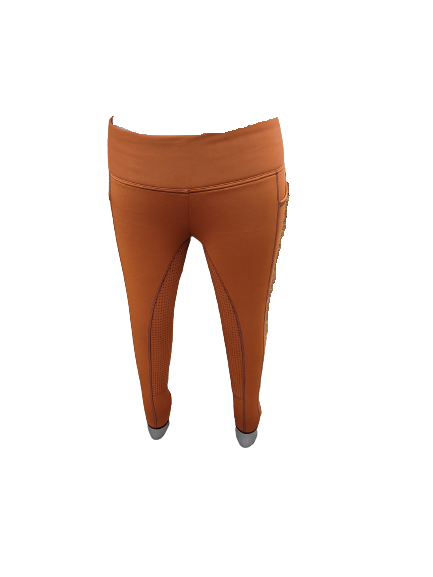 New Silicone Grip Horse Winter Riding Leggings Tights Phone Pocket ,CARAMEL