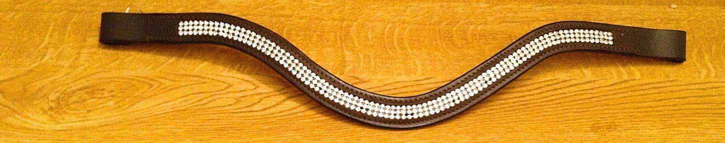 New Designer Look U 3 Rows clear crystal Browband Great Gift *offer* Brown