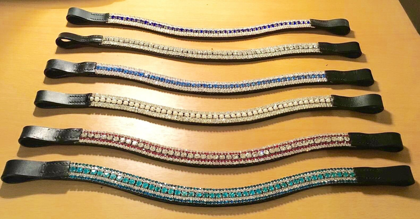 Designer Look U 5 Rows crystal Browband choice of crystal colors BLACK on sale