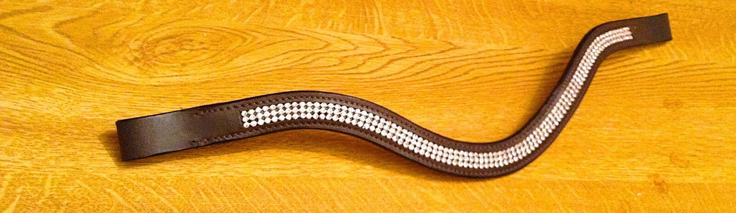 New Designer Look U 3 Rows clear crystal Browband Great Gift *offer* Brown