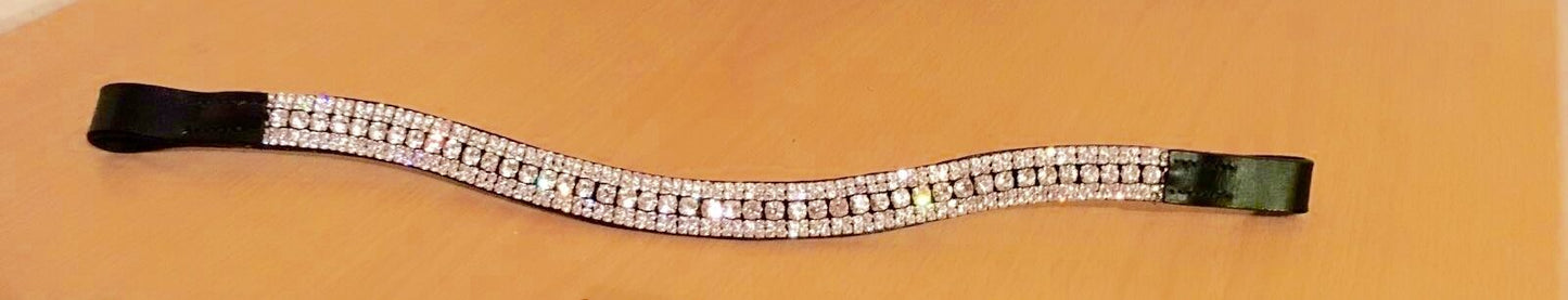 Designer Look U 5 Rows crystal Browband choice of crystal colors BLACK on sale