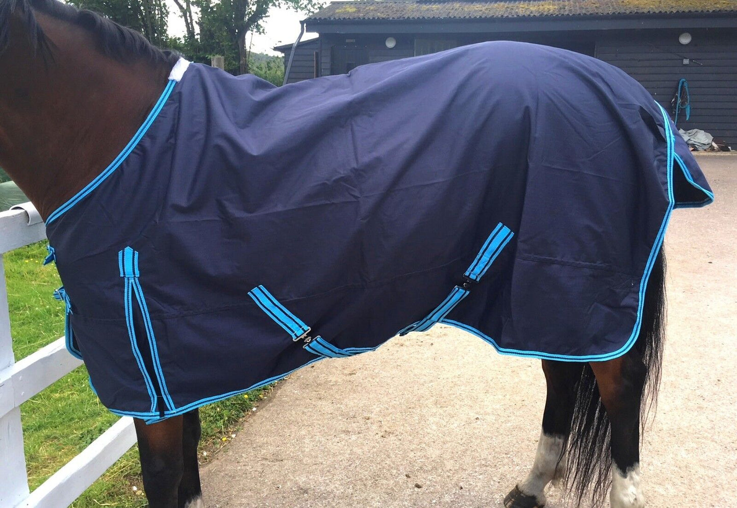Cwell Equine Light Weight NAVY BLUE turnout rug/rain sheet no fill 600 Denier