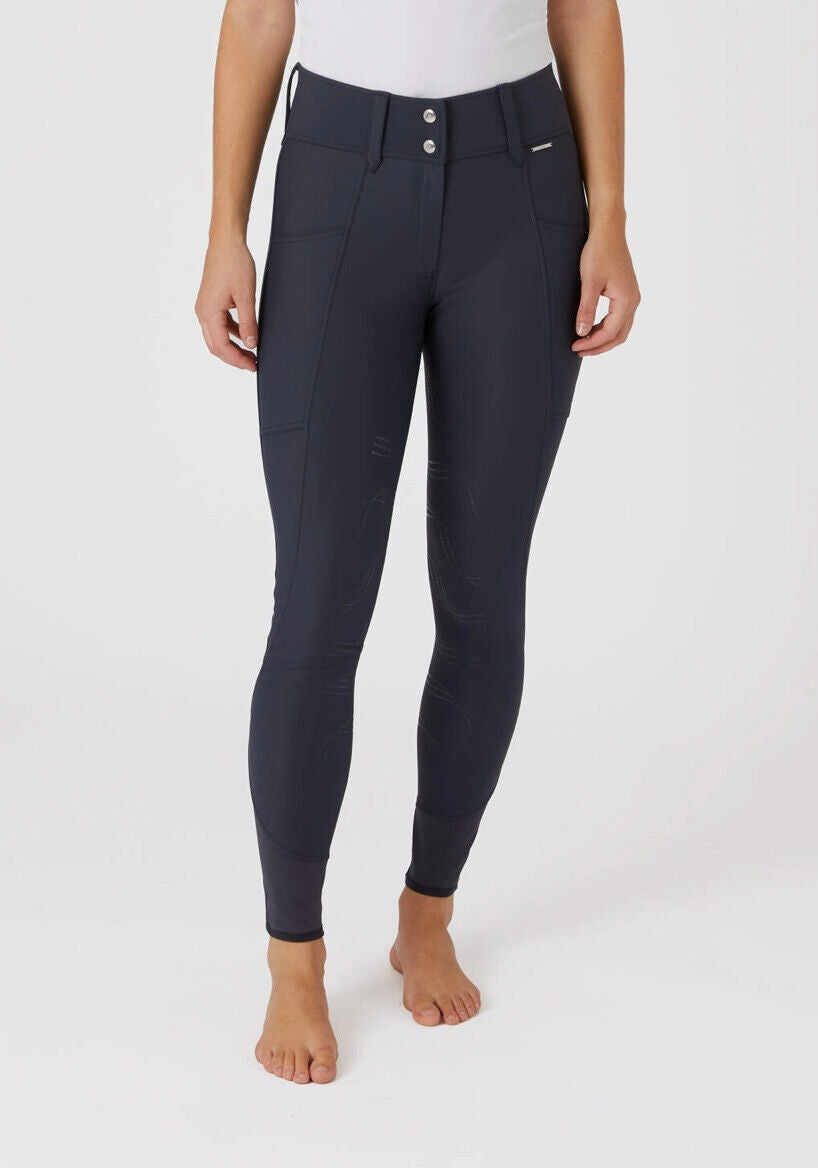 Horze Indira Women's Full Seat Breeches with High Waist, BLUE UK 10 EU 36 (S2)