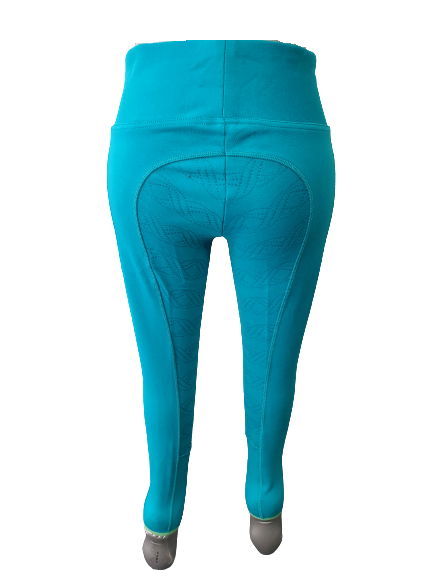 NEW Full Silicone Grip Horse Riding Tights Breeches Phone Pocket,Aqua