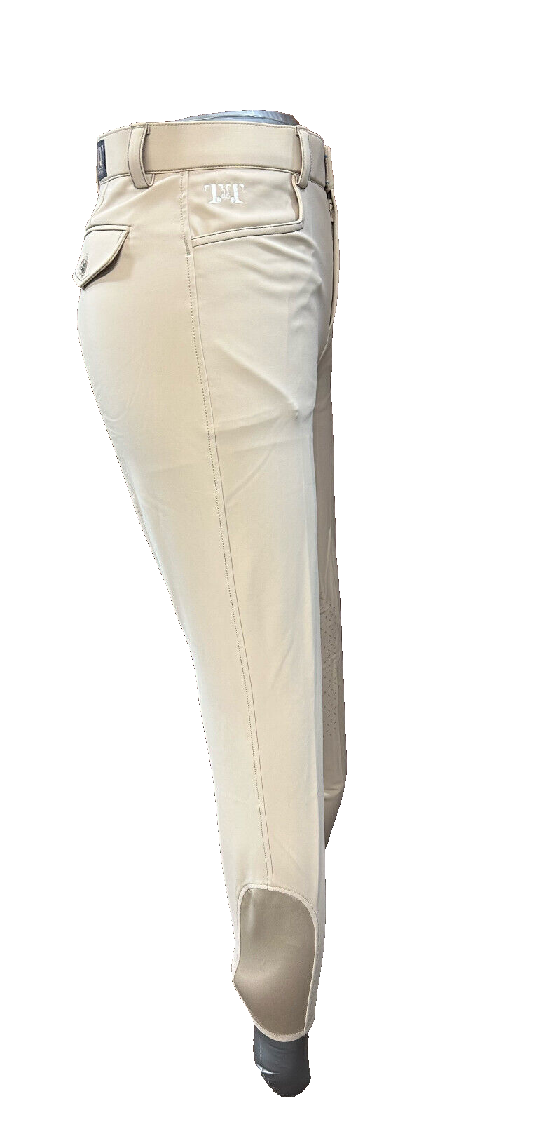 T DE T PARIS Ladies Silicone Knee Grip Beige Breeches (002) (S3)