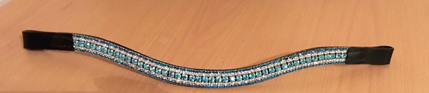 Designer Look U 5 Rows crystal Browband choice of crystal colors BLACK on sale