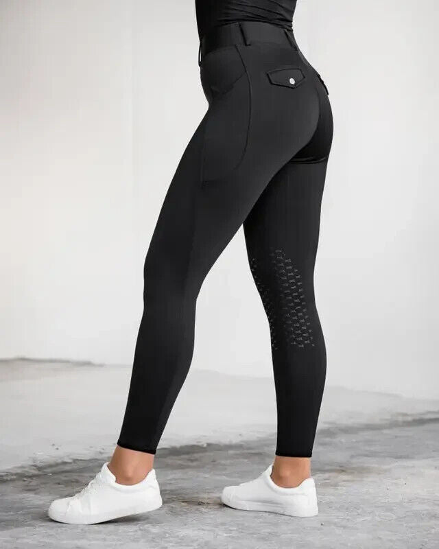 New Fager Loui Active Riding Leggings Black UK 26 EU 38 BLACK