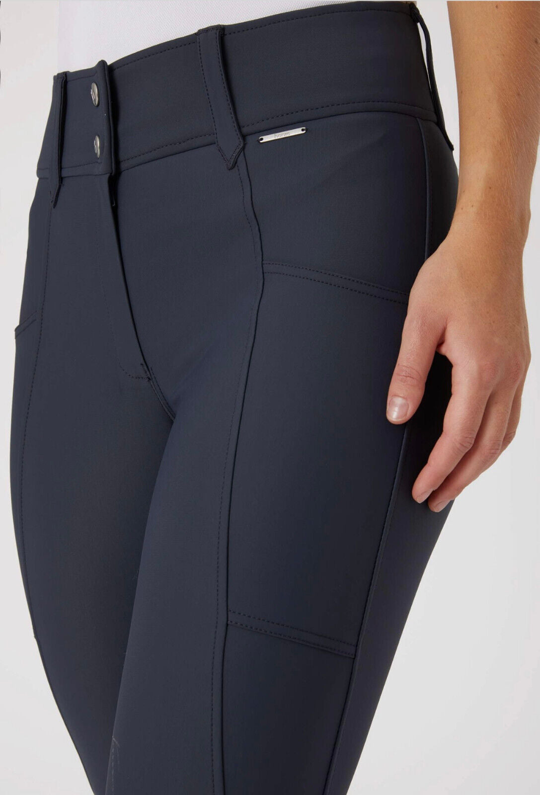 Horze Indira Women's Full Seat Breeches with High Waist, BLUE UK 10 EU 36 (S2)