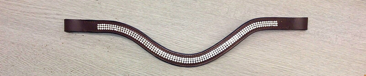 New Designer Look U 3 Rows clear crystal Browband Great Gift *offer* Brown