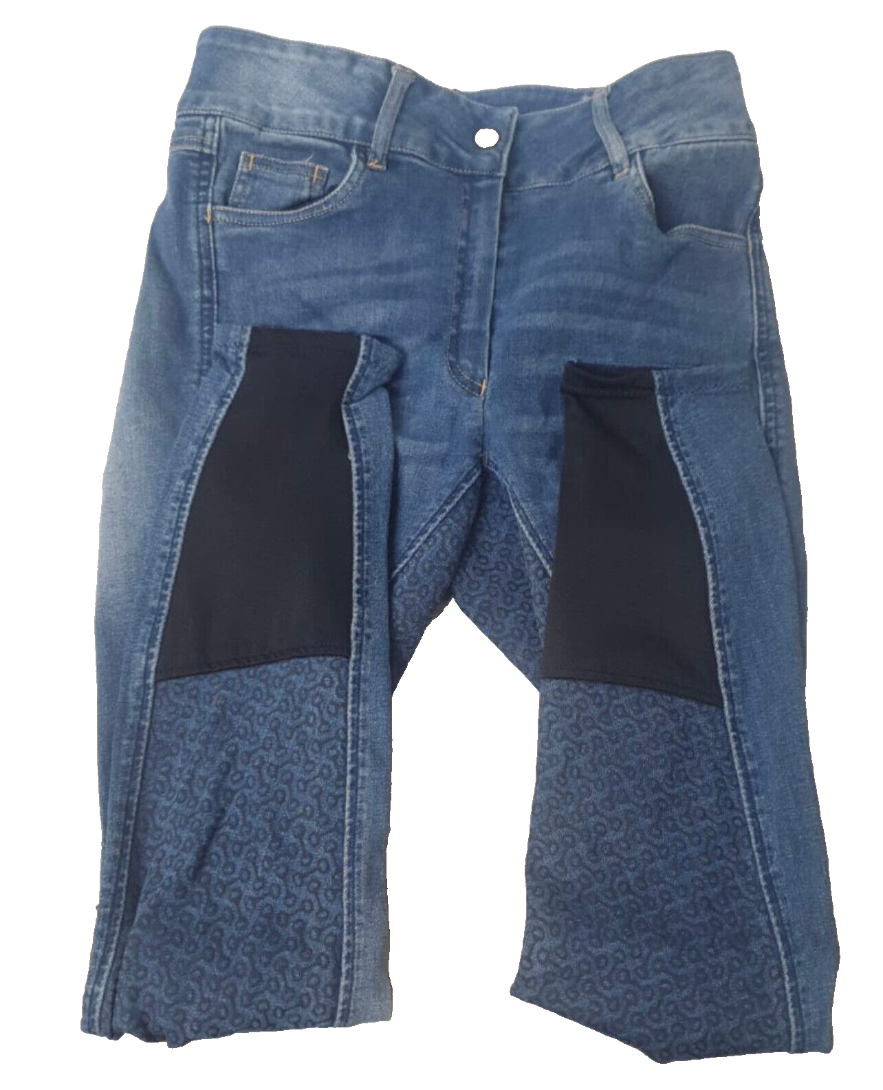 Horze Kaia Women High Waist Denim Silicone Full Seat BreechesUK12EU40(36656)(S1)