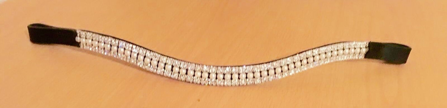 Designer Look U 5 Rows crystal Browband choice of crystal colors BLACK on sale
