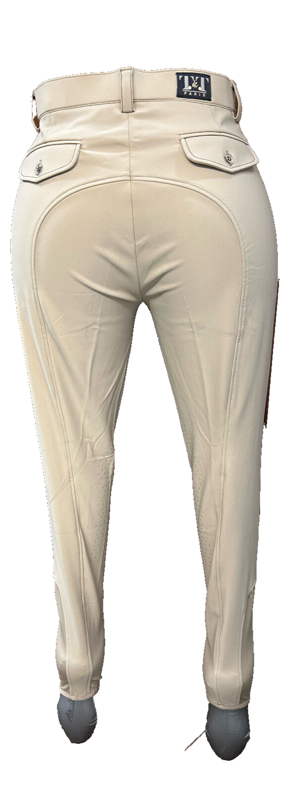 T DE T PARIS Ladies Silicone Knee Grip Beige Breeches (002) (S3)