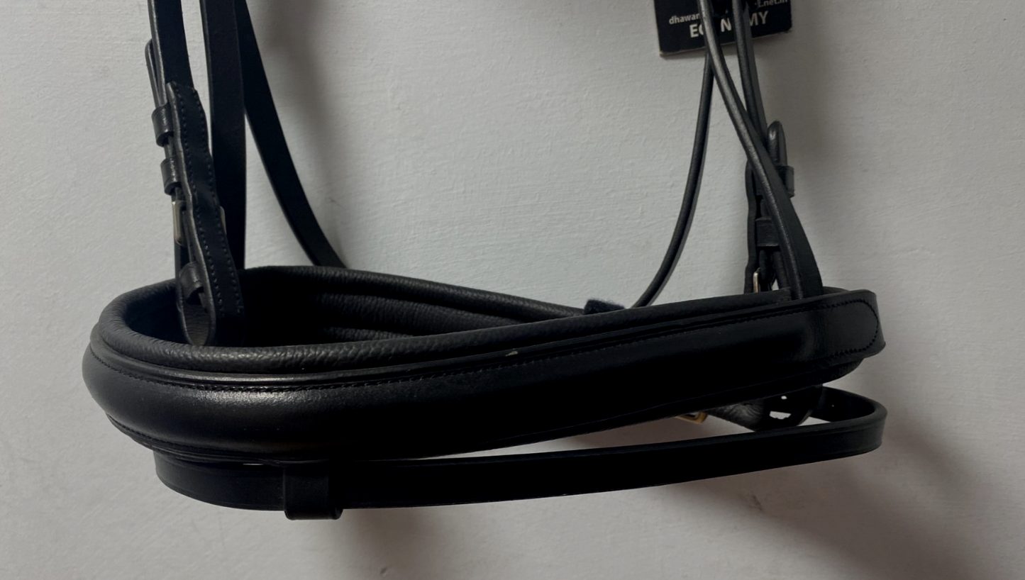 NEW English Leather BRIDLE SNAFFLE BRIDLE Full Black (1427/22-23) B54