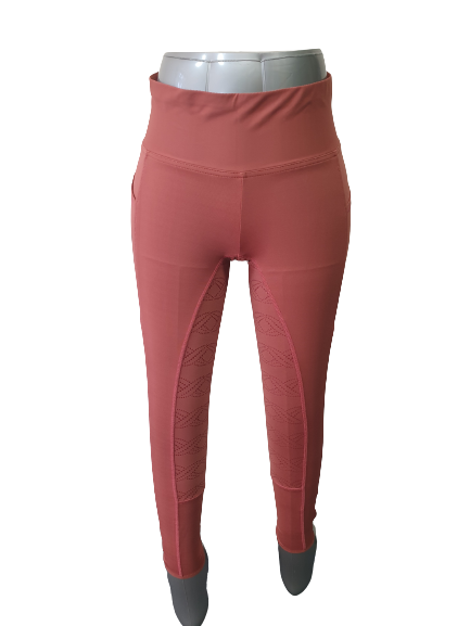 NEW Full Silicone Grip Horse Riding Tights Breeches Phone Pocket Marsala