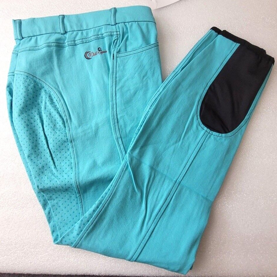 Cwell Equine Women's Full Seat Grip Silicone Riding Breeches BABY BLUE Colour