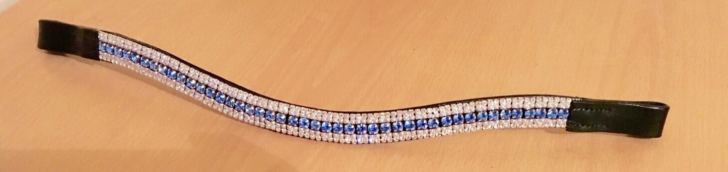 Designer Look U 5 Rows crystal Browband choice of crystal colors BLACK on sale