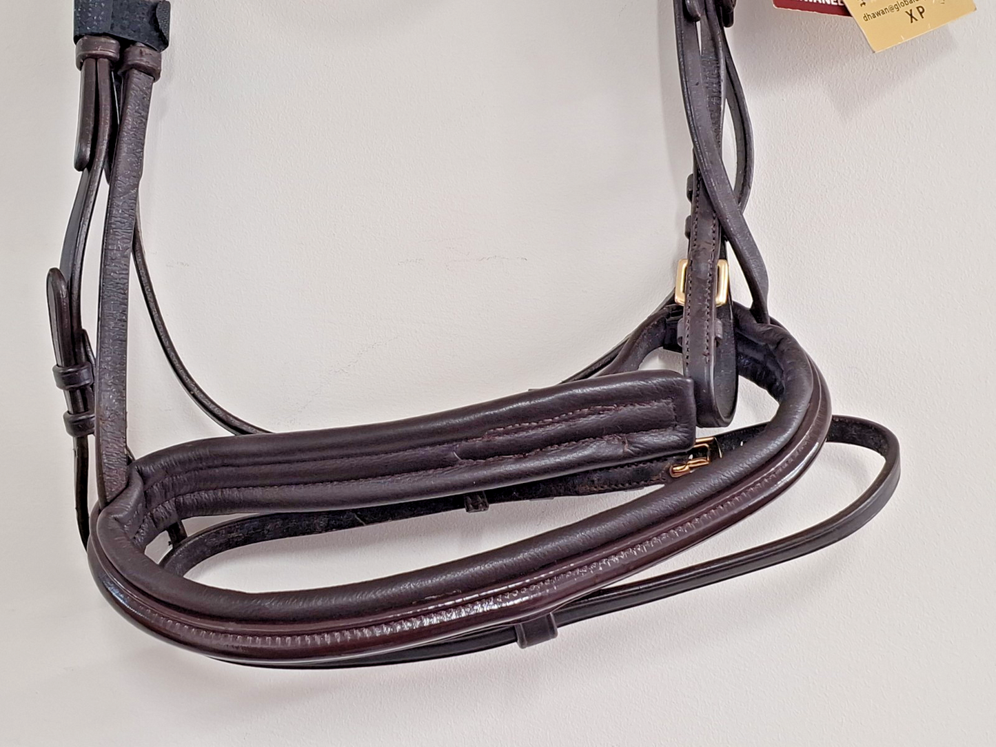 Cwell Equine English Leather Snaffle Bridle Crystals Brown FULL (717/15) B015