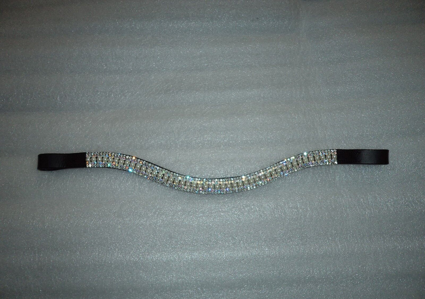 New BLING Designer Look U clear Pearl crystal  Browband Great Gift offer BLACK