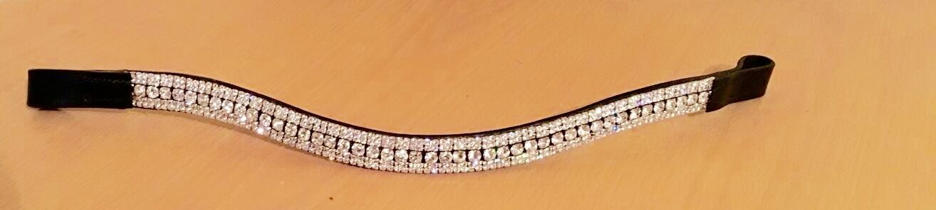 Designer Look U 5 Rows crystal Browband choice of crystal colors BLACK on sale