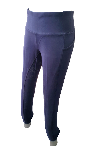NEW Full Silicone Grip Horse Riding Tights Breeches Phone Pocket NAVY on sale