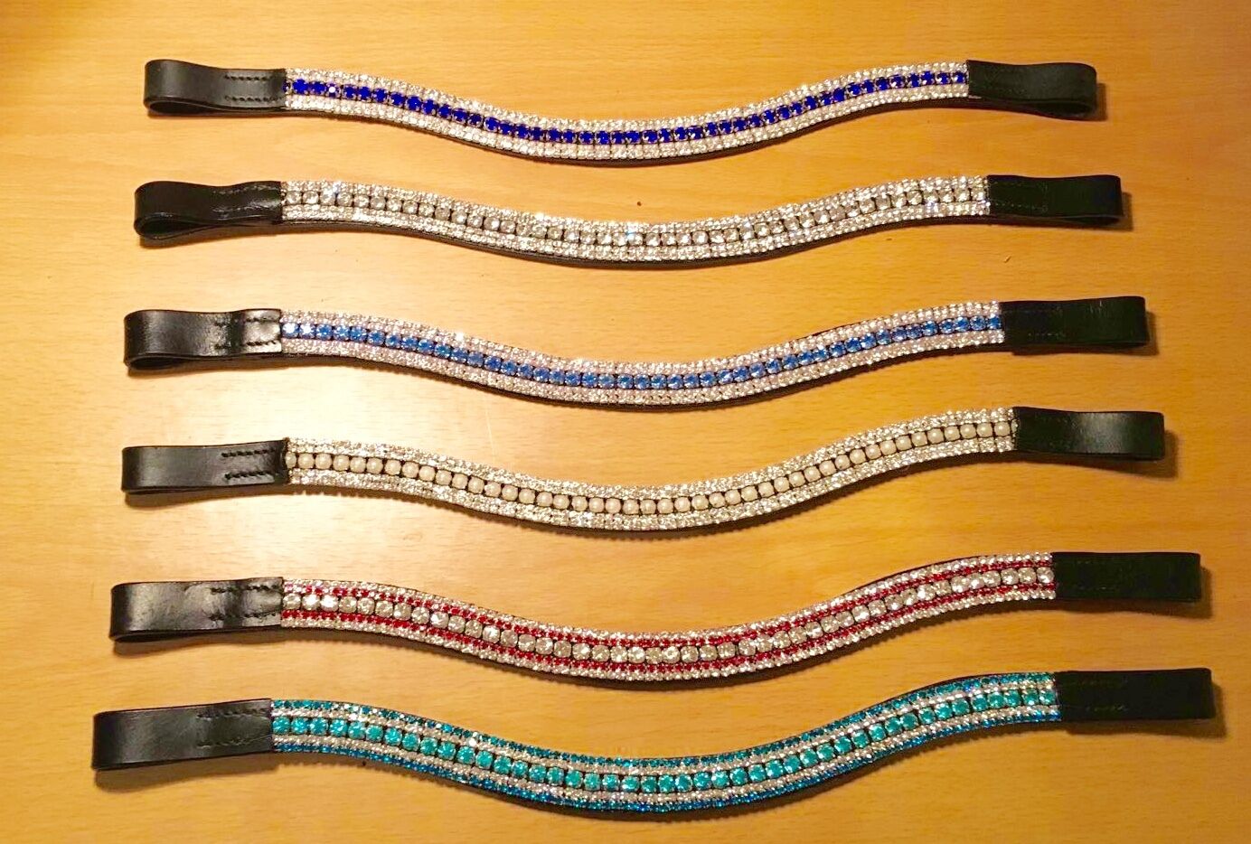 Designer Look U 5 Rows crystal Browband choice of crystal colors BLACK on sale