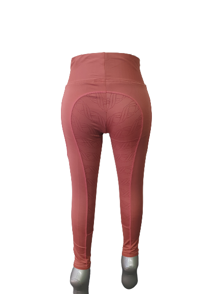 NEW Full Silicone Grip Horse Riding Tights Breeches Phone Pocket Marsala