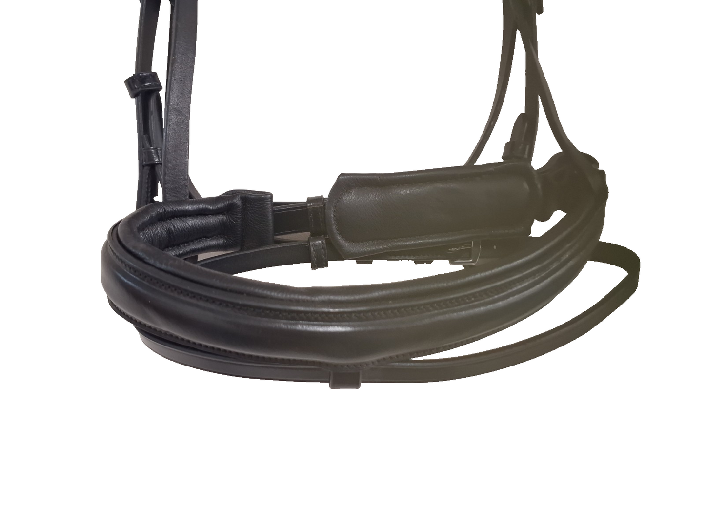 English Leather show bridle crystal browbands free reins Full Black (1060) B13