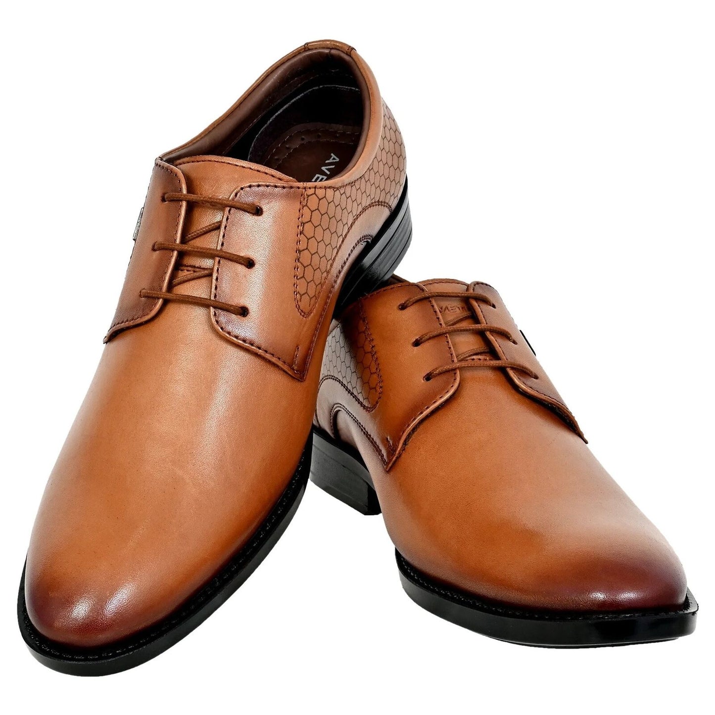 Avetos Quality Leather Lace Up Shoes for Men (av 5211 Black / Tan )
