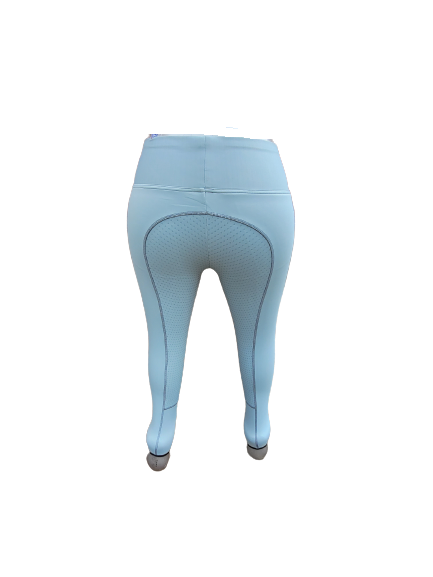 New Silicone Grip Horse Riding Leggings Tights Phone Pocket, MIRAGE BLUE