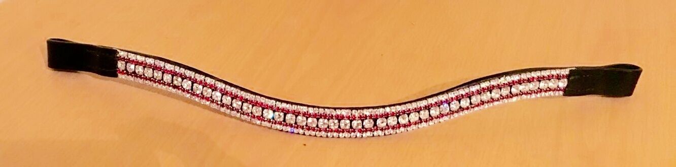 Designer Look U 5 Rows crystal Browband choice of crystal colors BLACK on sale