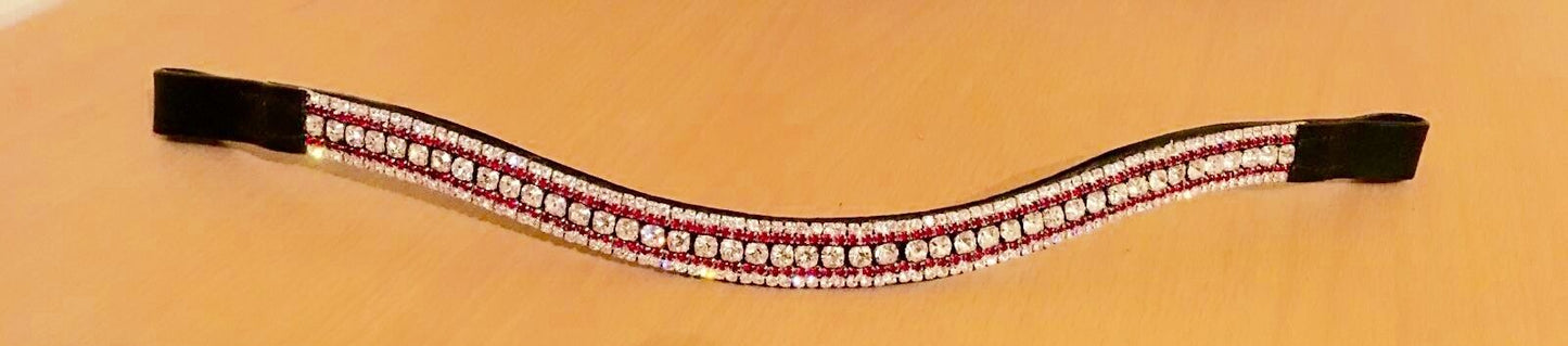 Designer Look U 5 Rows crystal Browband choice of crystal colors BLACK on sale