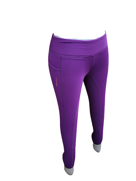 New Silicone Grip Horse Winter Riding Leggings Tights Phone Pocket ,PURPLE