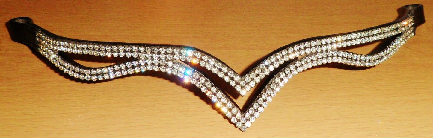 New Designer Ve Clear Crystal Browband Xfull -17" (Black) * Great gift idea