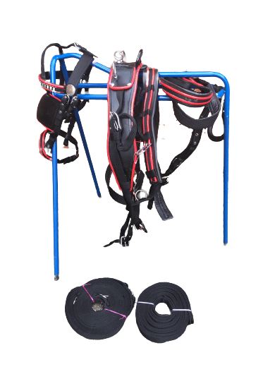 NEW Two Tone NYLON HORSE DRIVING CART HARNESS SADDLE BRIDLE F/C/P Black/Red