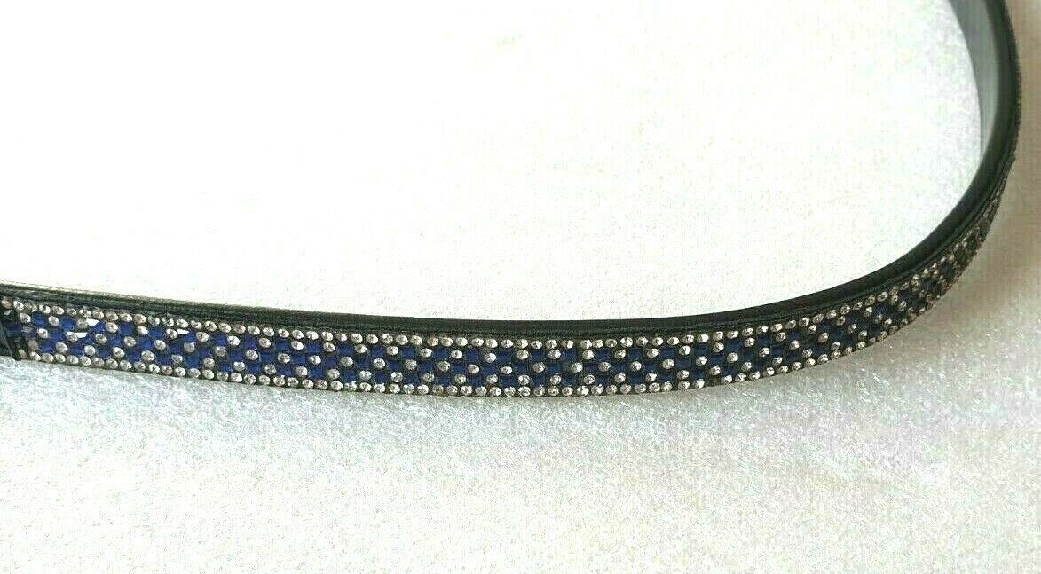 Designer Crystal Reverse Browband,Polo Leather CapriBlue/Diamon Black Full (812)