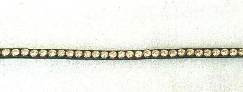 Designer Crystal Reverse Browband, Polo Leather Brass/Cry Black Full (844)