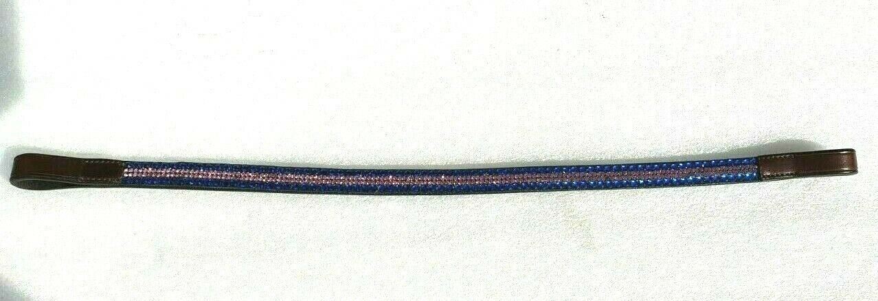 Designer Crystal Reverse Browband,Polo Leather Brown Full (880)