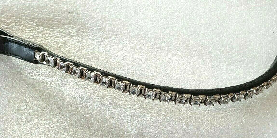 Designer Crystal Reverse Browband ,PoloLeather Black Full (827)