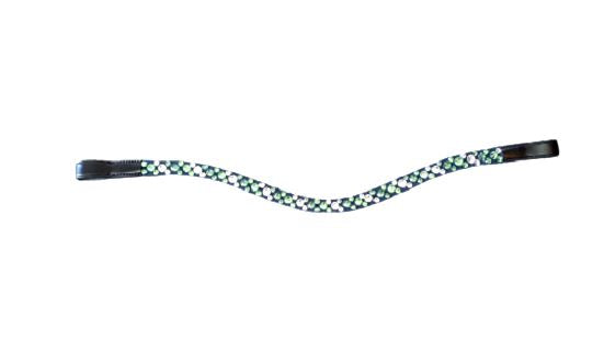 Designer Crystal Reverse U shape Browband ,PoloLeather Black Full (1065)