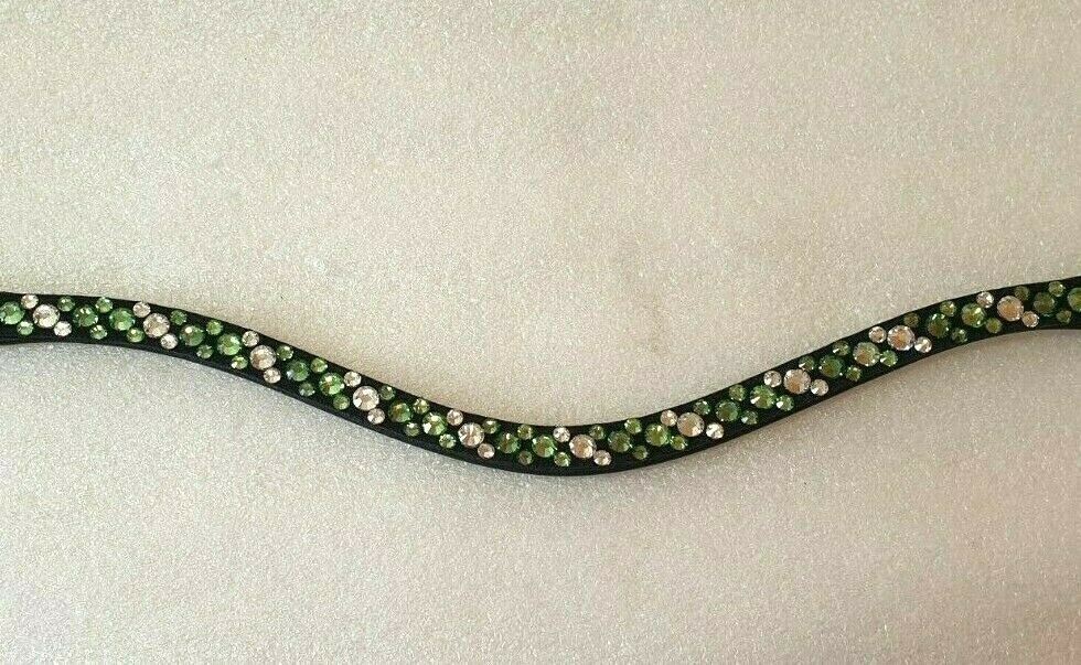 Designer Crystal Reverse U shape Browband ,PoloLeather Black Full (1065)