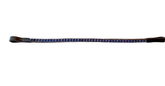 Designer Crystal Reverse Browband ,Polo Leather Black Full (930)
