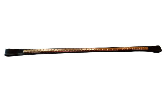 Designer Browband ,Brass Clinchers Polo Leather Black Full (801,802)